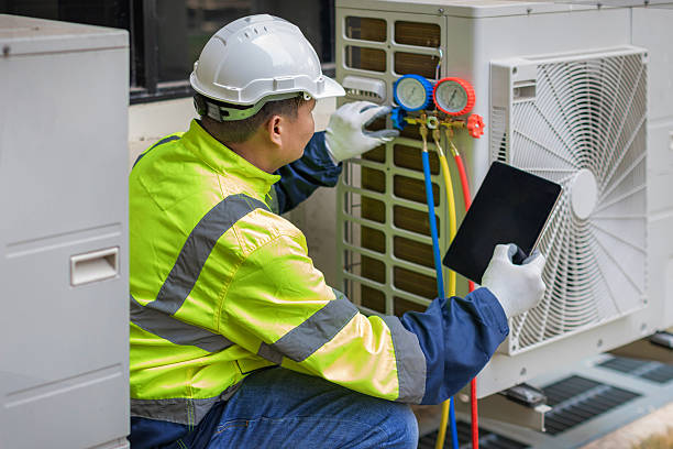 Professional Hvac technician working in River Pines, CA
